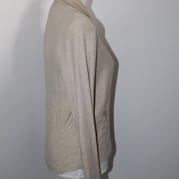 NWT Majestic Filatures Deluxe Teeshirt Terry Metallic Moto Jacket Zip Front - Picture 5 of 8